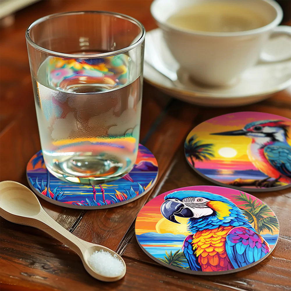 Paint by numbers Coasters (6 pieces) - Birds