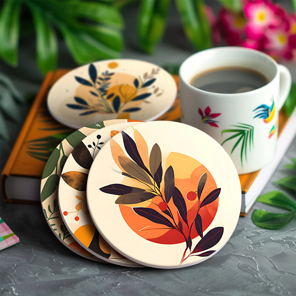 Paint by numbers Coasters (6 pieces) - Plant