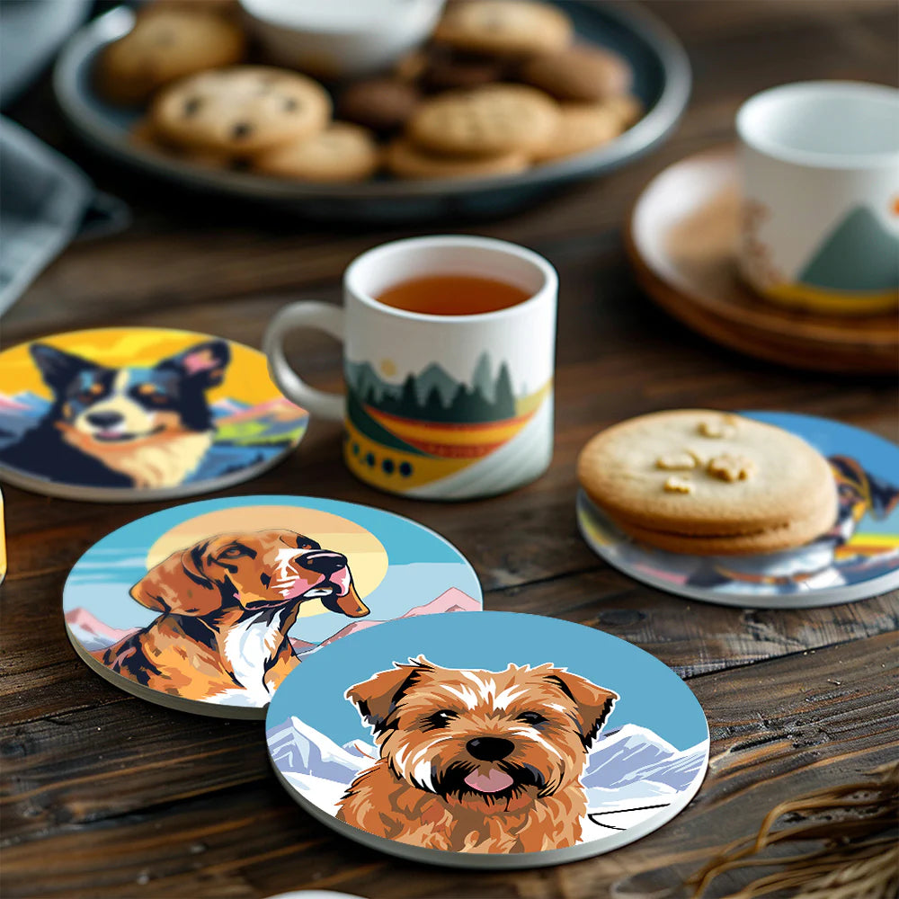 Paint by numbers Coasters (6 pieces) - Cute Puppy