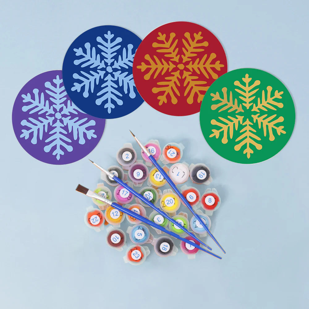 Paint by numbers Coasters (4 pieces) - Snowflake