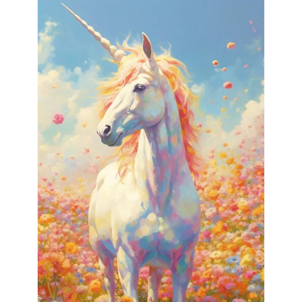 Paint by Numbers Kit Flower Unicorn