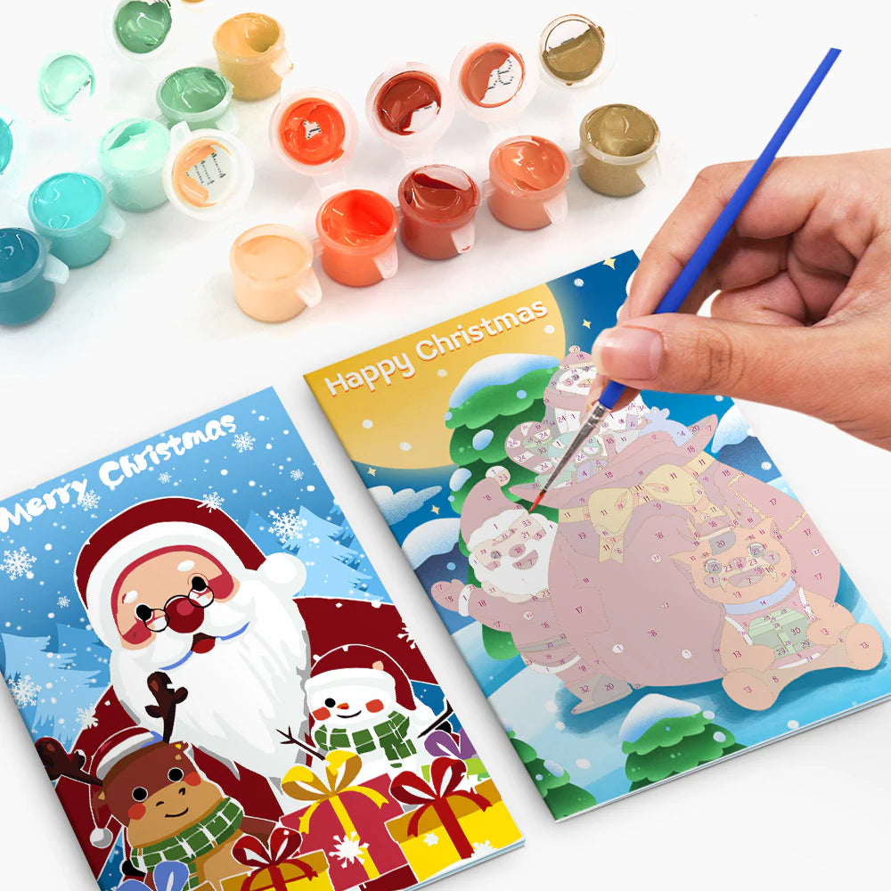 Paint by numbers DIY Christmas Cards  6 Pack