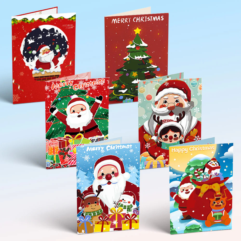 Paint by numbers DIY Christmas Cards  6 Pack