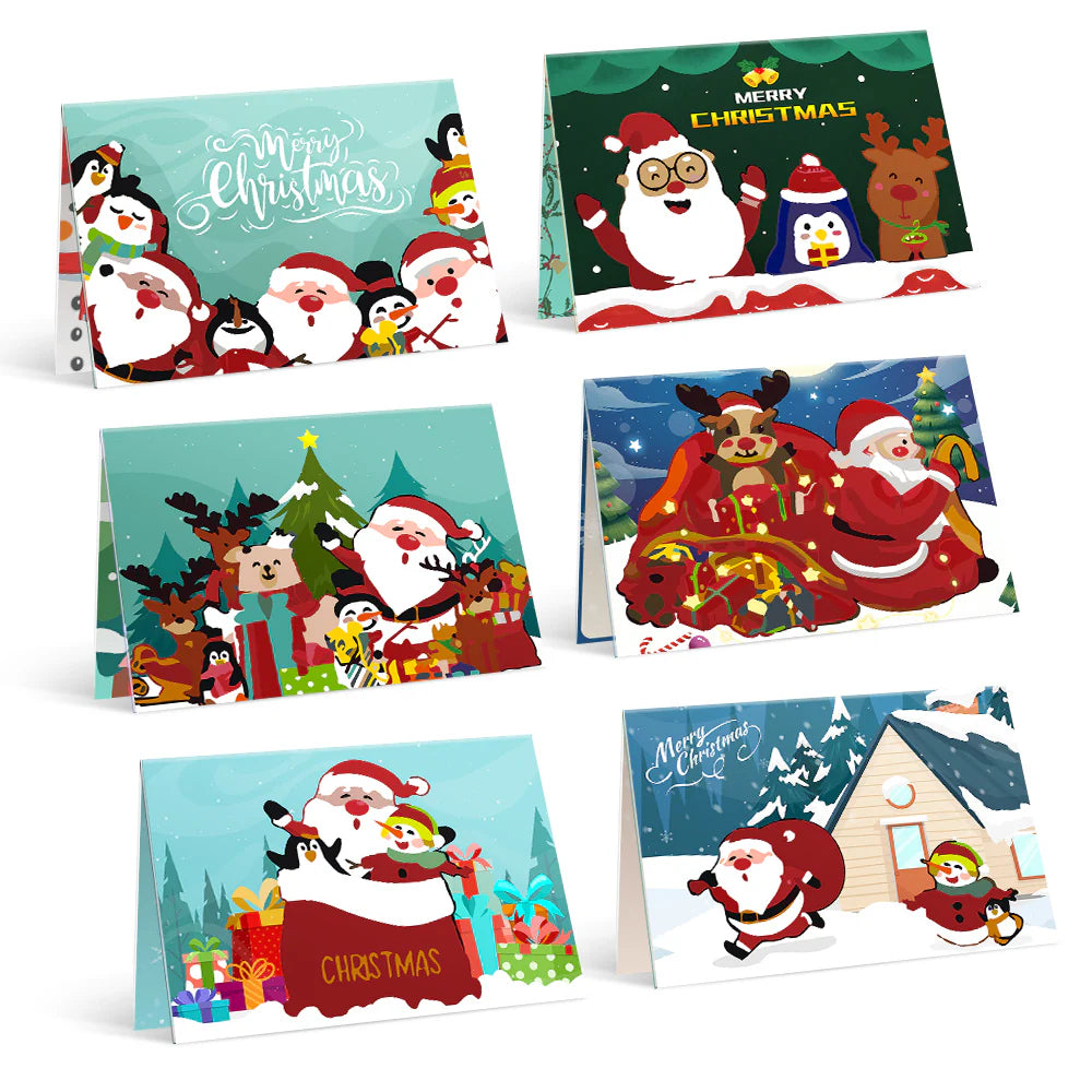 Paint by numbers DIY Christmas Cards  6 Pack