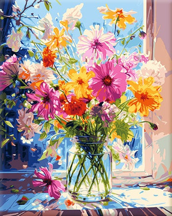 Paint by Numbers Kits Colored Flowers