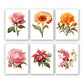 Paint by Numbers - 6 Mini Paintings | Flowers Set