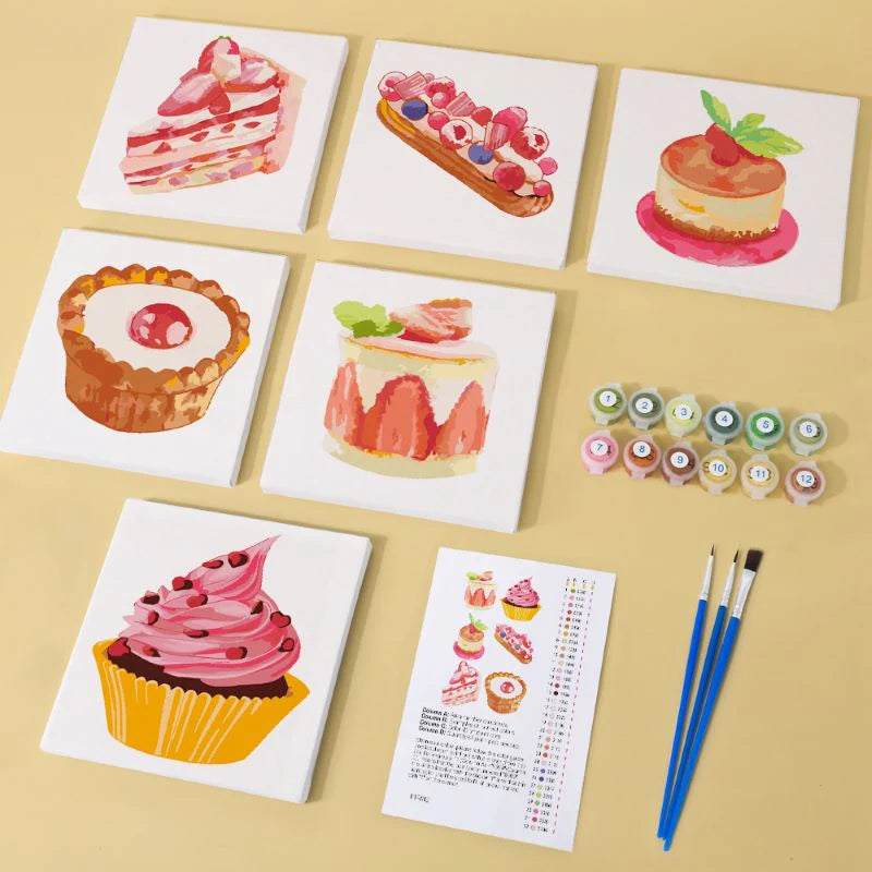 Paint by Numbers - 6 Mini Paintings | Cake Set