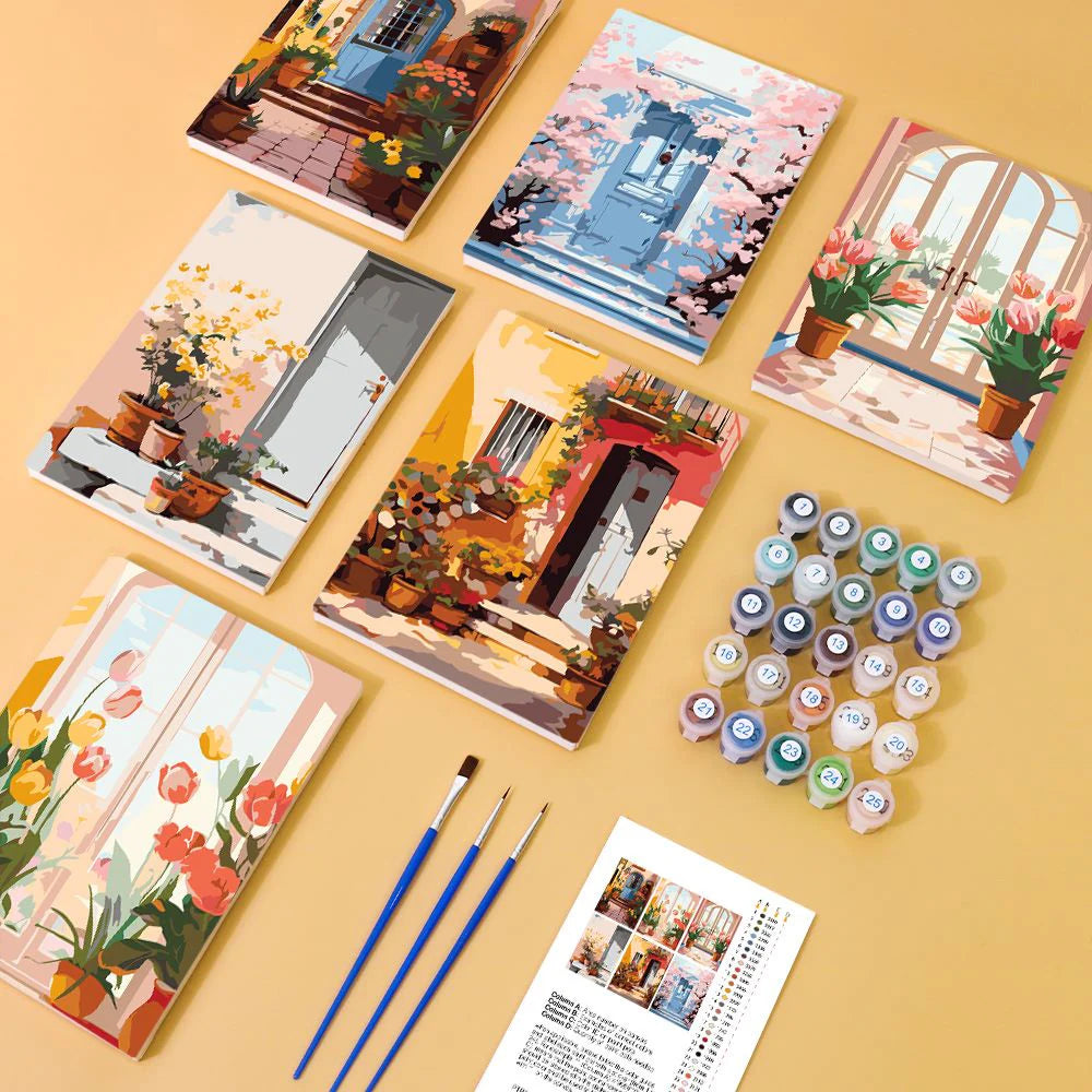 Paint by Numbers - 6 Mini Paintings | Beautiful Landscapes Set