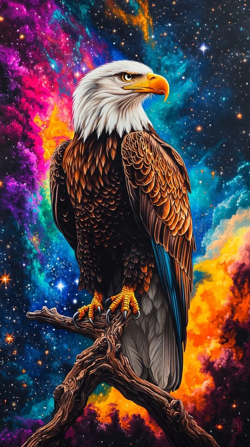 paint by numbers kit abstract colorful eagle