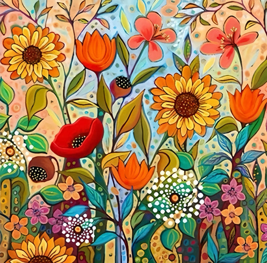 Paint by Numbers Kit Colorful Flowers