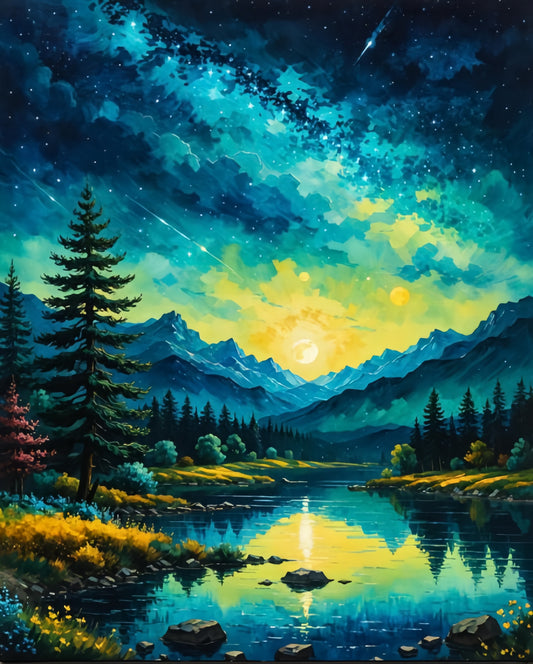 Paint by Numbers Kit Aurora Forest