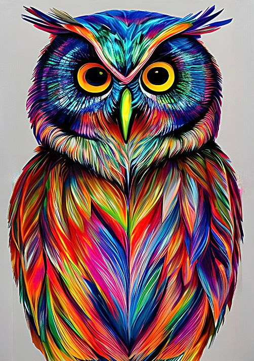 Paint by Numbers Kit Abstract Colorful Owl