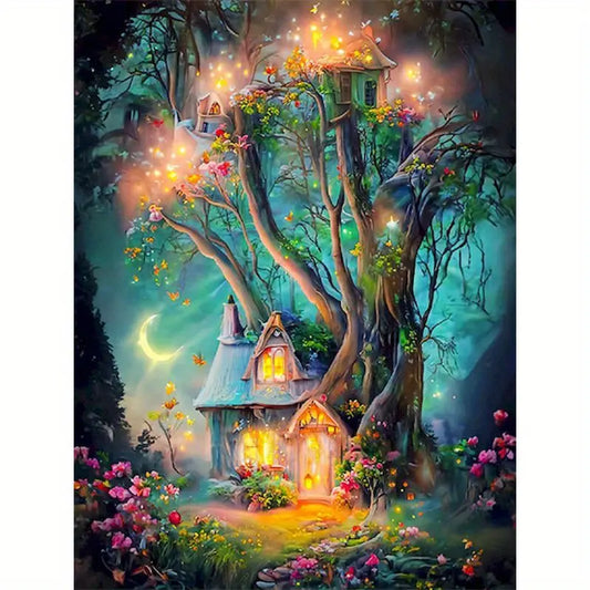 Paint by Numbers Kit Fantasy Cabin