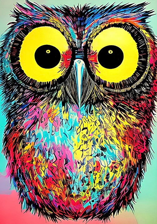 Paint by Numbers Kit Abstract Colorful Owl