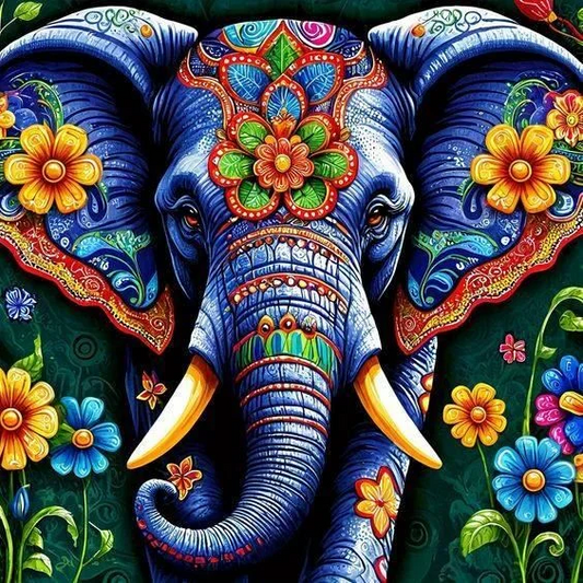 Paint by Numbers Kit Flower Elephant