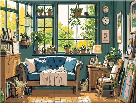 Paint by Numbers Kit Cozy Room