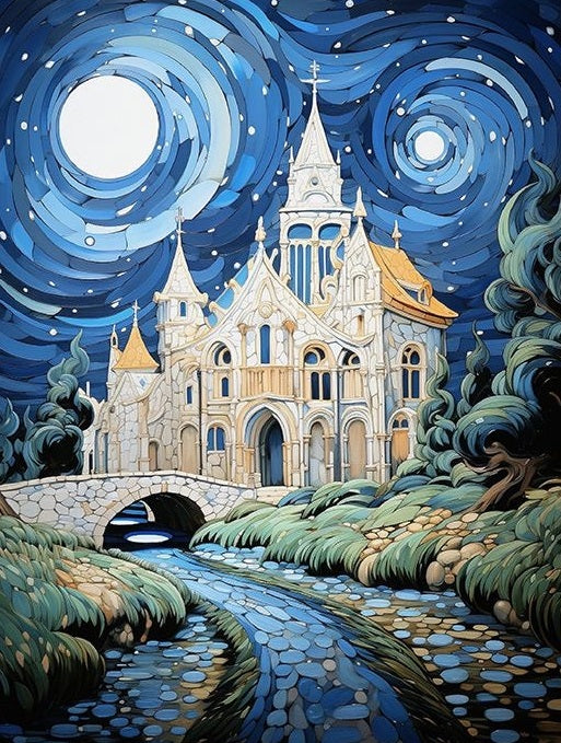 Paint by Numbers Kit Castle Under The Stars