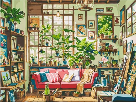 Paint by Numbers Kit Cozy Room