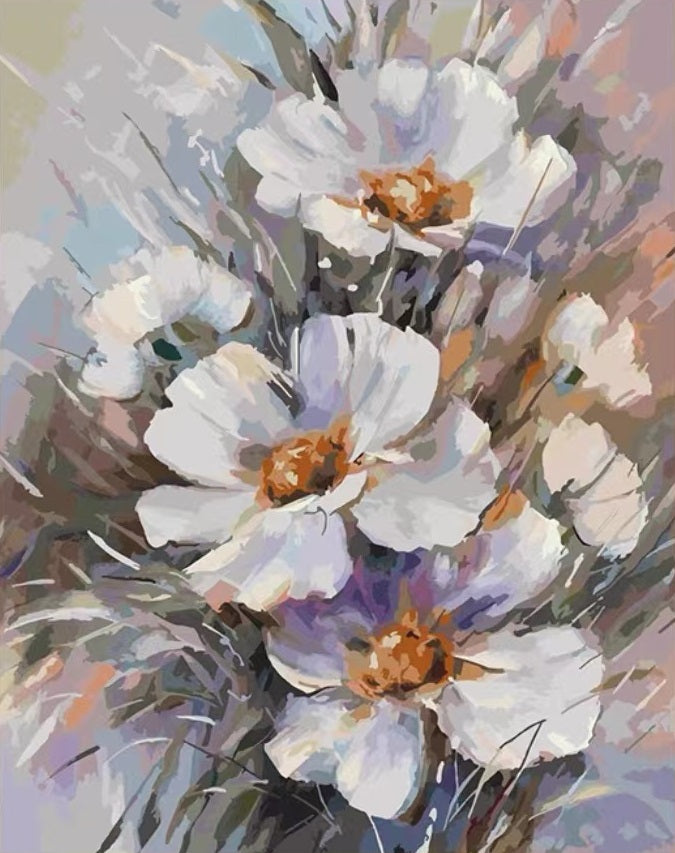Paint by Numbers Kit 3D White Flower