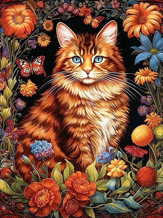 Paint by Numbers Kit Kitten In Flowers