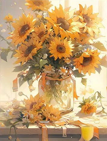 Paint by Numbers Kit Yellow Flower