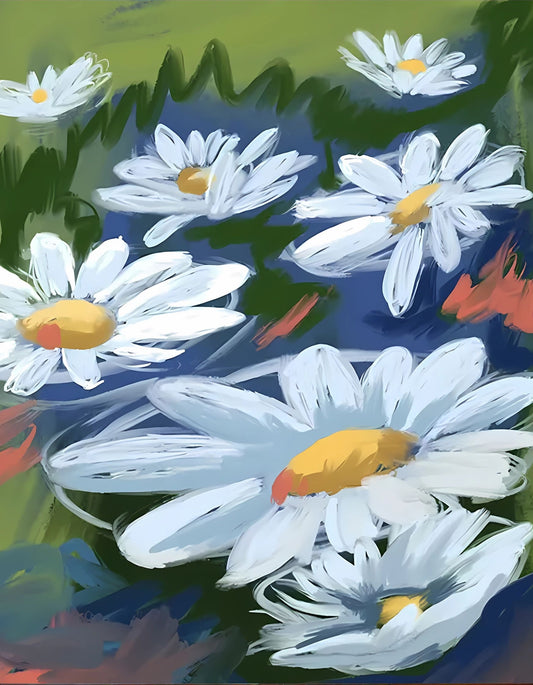 Paint by Numbers Kit White Flower
