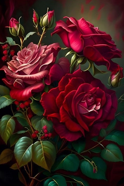 Paint by Numbers Kit Red Rose