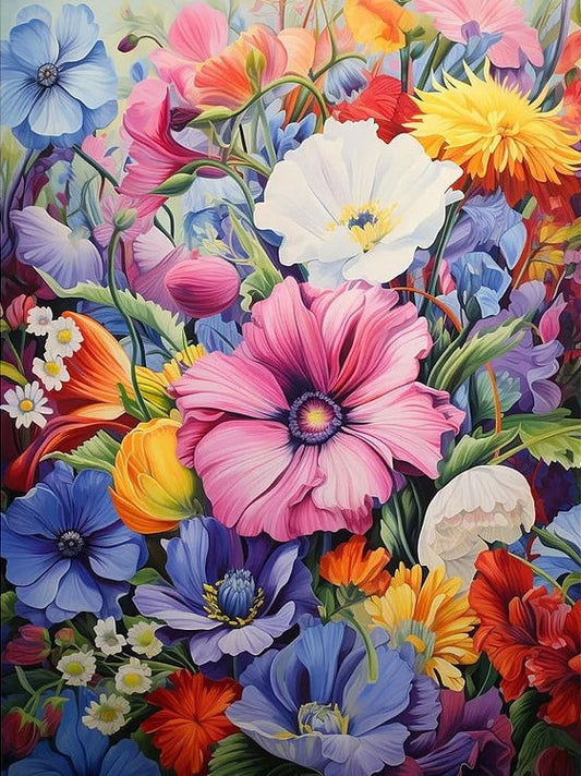 Paint by Numbers Kit Colorful Flowers