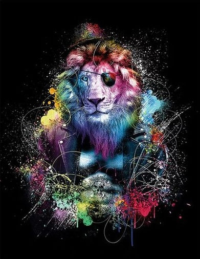 Paint by Numbers Kit Abstract Colorful Lion