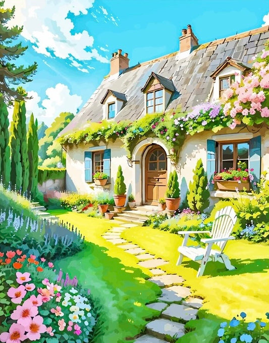 Paint by Numbers Kit Garden Villa