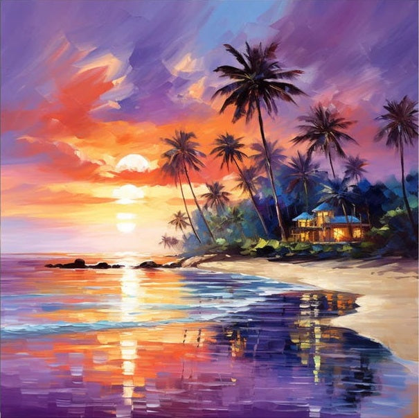 Paint by Numbers Kit Seaside Scenery