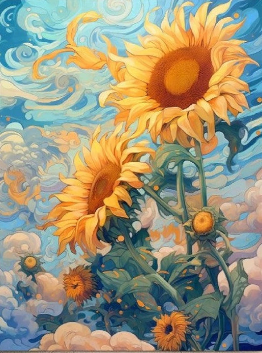 Paint by Numbers Kit Abstract Sunflower