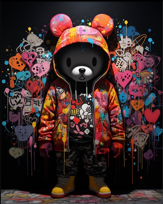 Paint by Numbers Kit Scary Bear