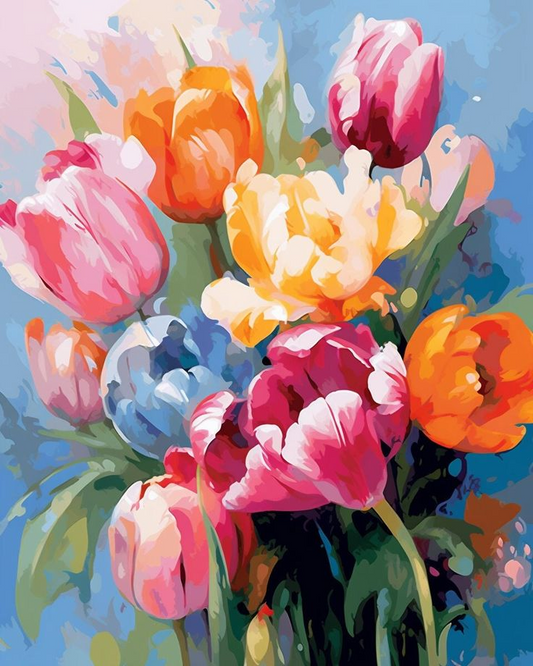 Paint by Numbers Kit Colorful Flowers