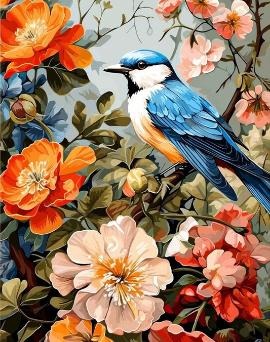 Paint by Numbers Kit Flowers and Birds