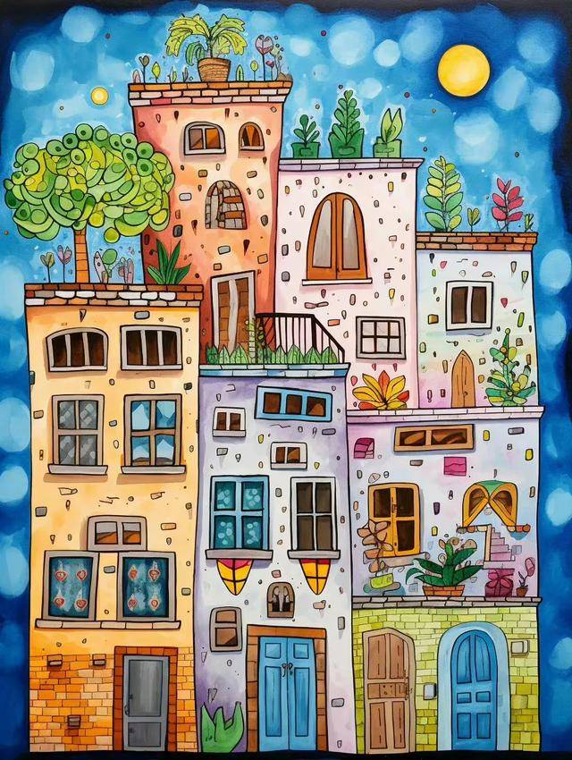 Paint by Numbers Kit Colorful Fairy Tale House