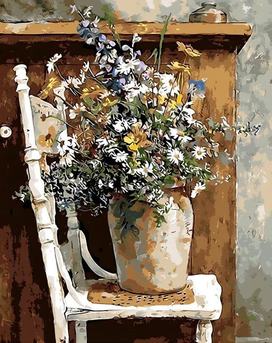 Paint by Numbers Kit Flowers On Chair