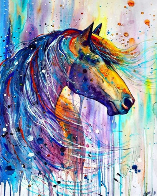 Paint by Numbers Kit Abstract Colorful Horse