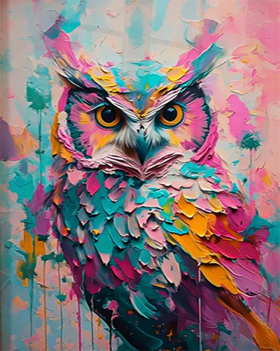 Paint by Numbers Kit Abstract Colorful Owl