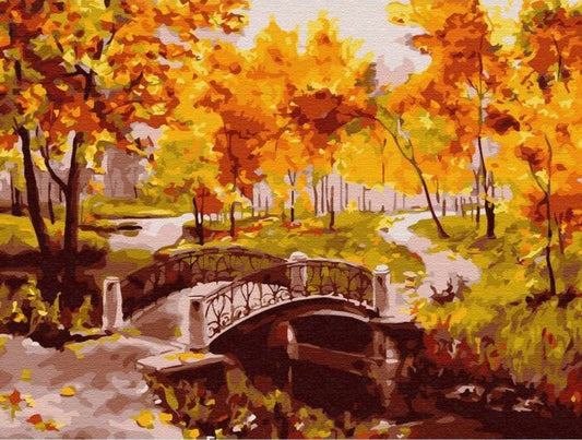 Paint by Numbers Kit Autumn View Bridge