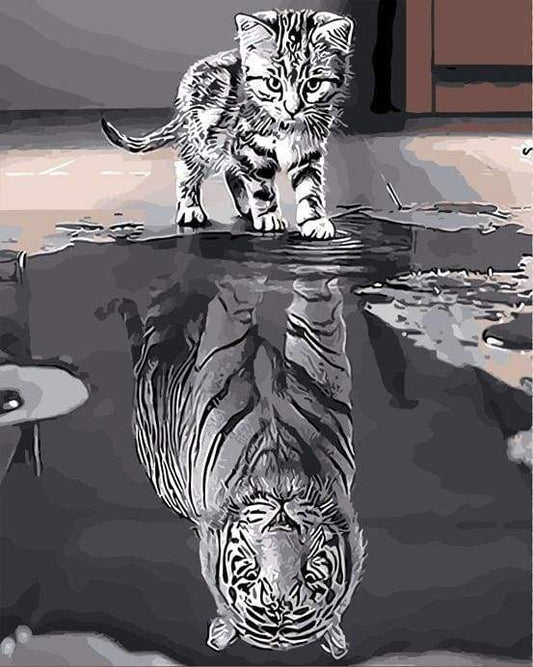 Paint by Numbers Kit Kitten Reflective Tiger