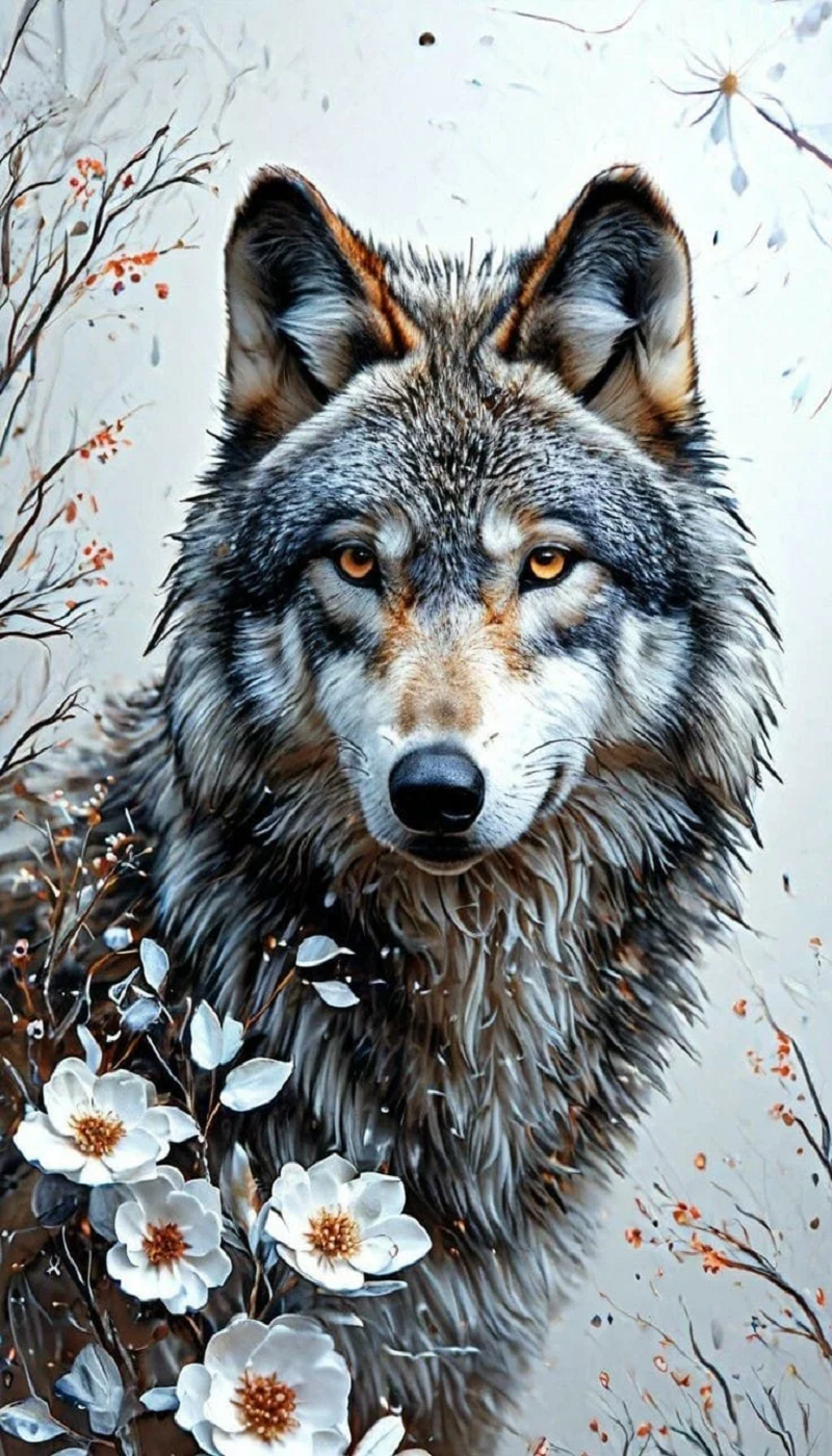 big size paint by numbers kit abstract wolf