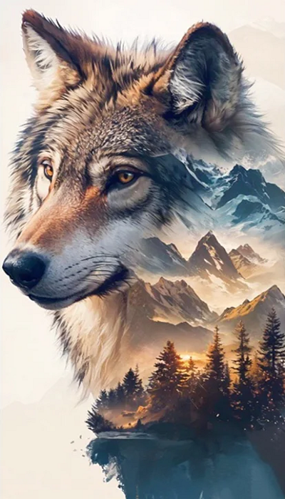 big size paint by numbers kit abstract wolf