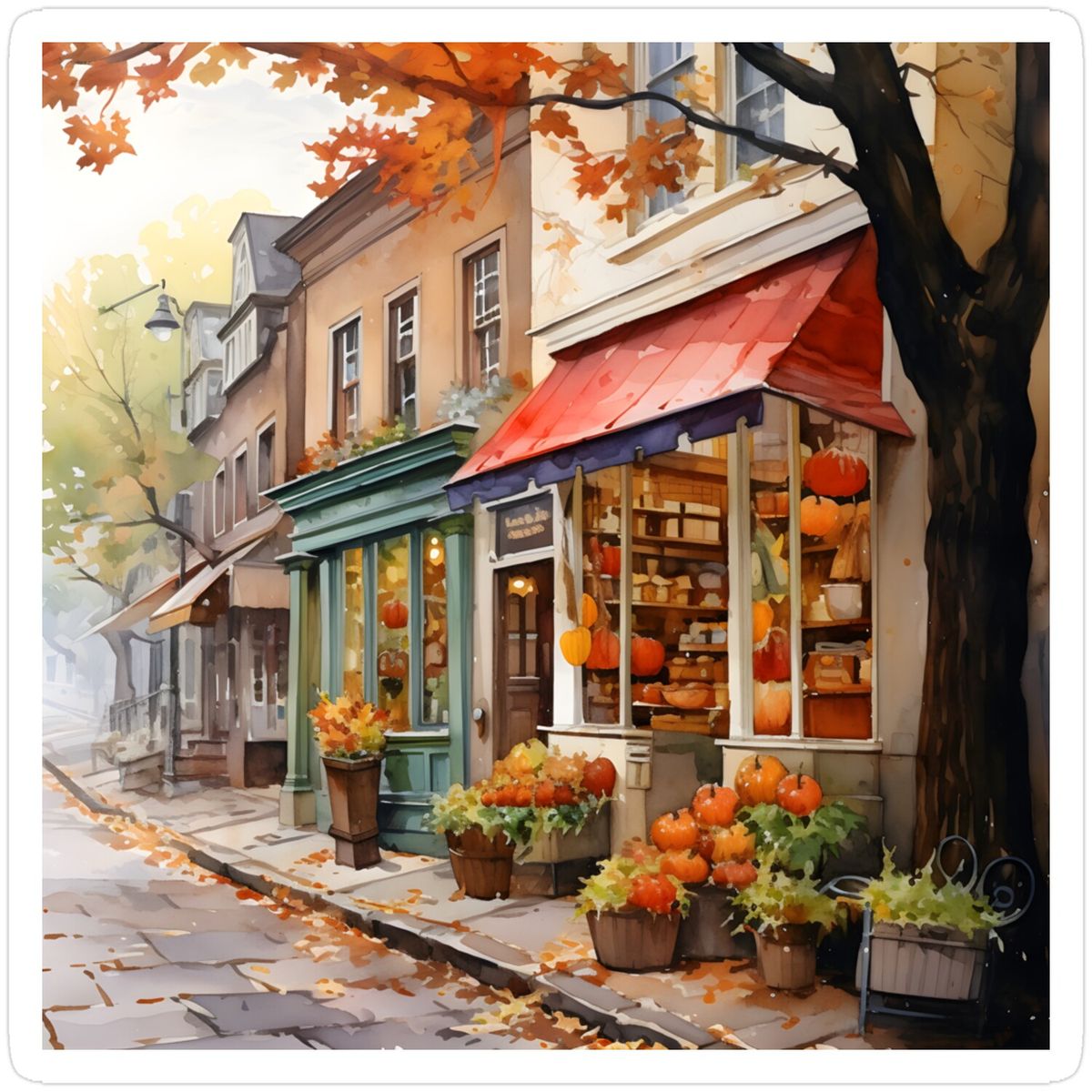 paint by numbers kit autumn street scene