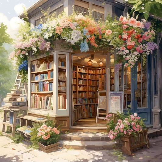 paint by numbers kit beautiful street bookstore