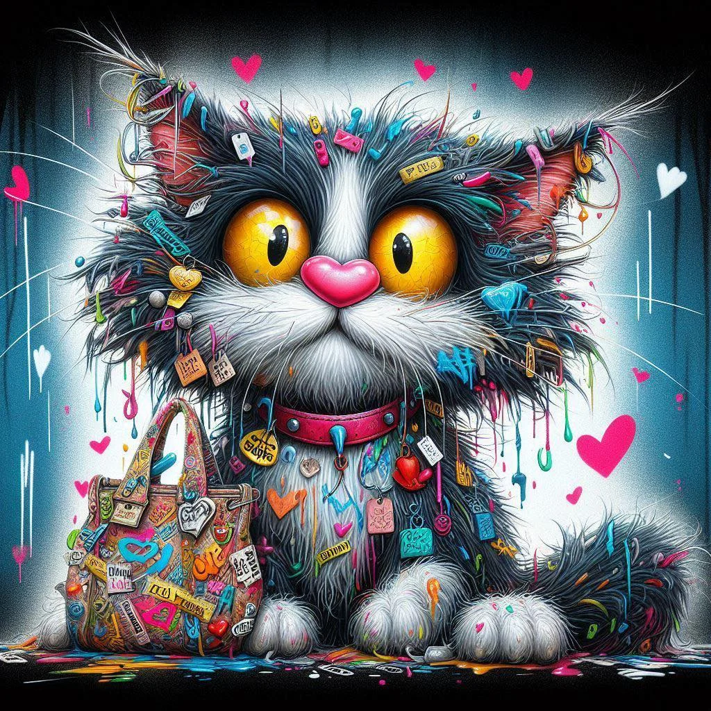 paint by numbers kit cartoon cat