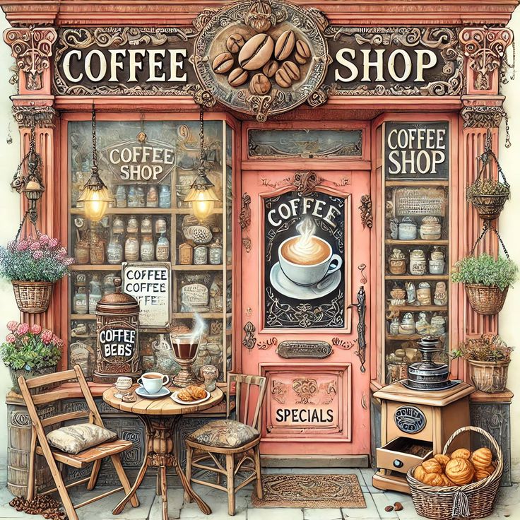 paint by numbers kit coffee shop