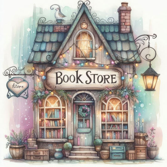 paint by numbers kit fairy tale bookstore