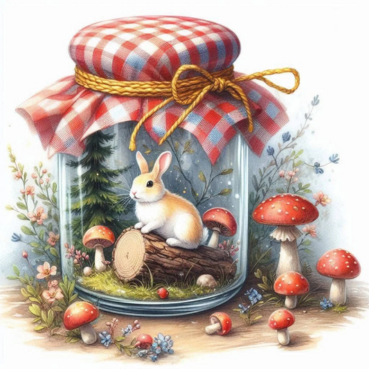 paint by numbers kit rabbit in a bottle