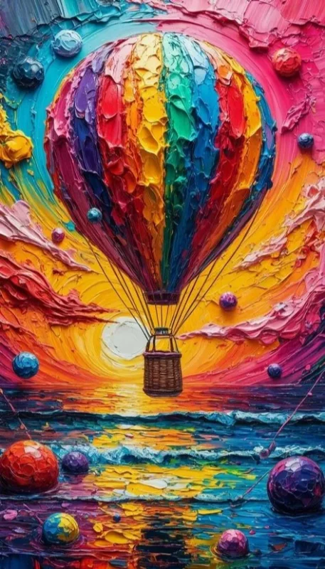 paint by numbers kit fantasy hot air balloon